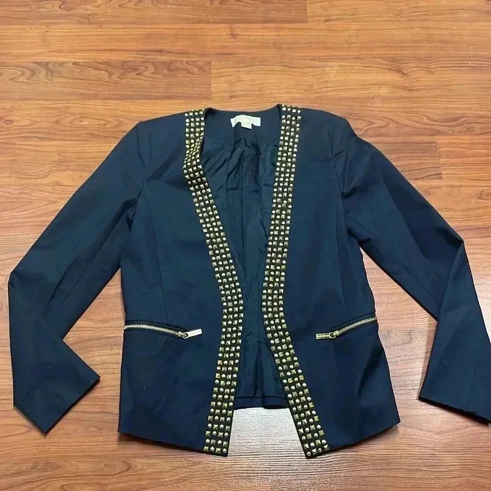 MICHAEL KORS blazer size8 studded trim front pockets - Picture 1 of 9